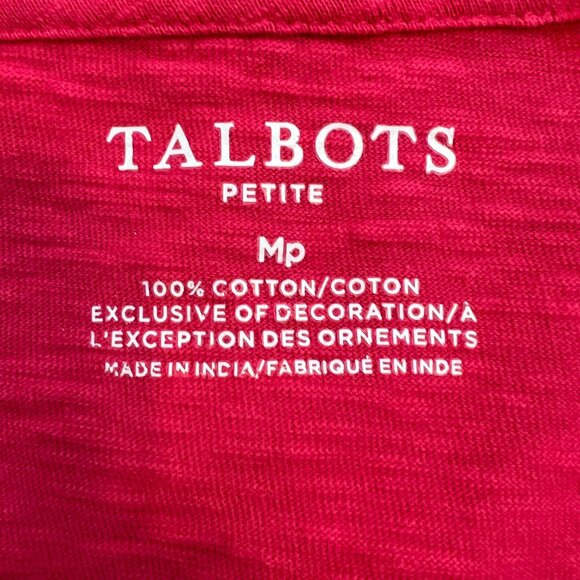 🩷Talbots Petite Pink Floral Embroidered Tee - Chic & Elegant size Medium - Picture 6 of 9